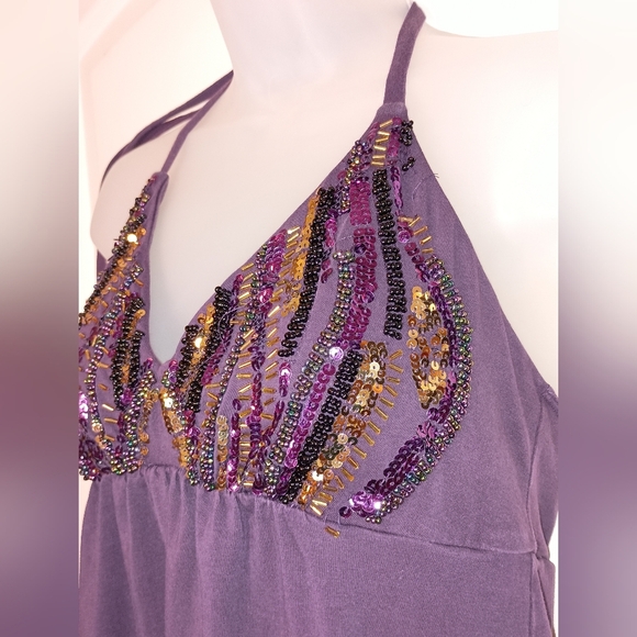 Elegant‎ VICTORIA SECRET Barbiecore Sequined Halter Dress (#1,130) - Picture 5 of 7